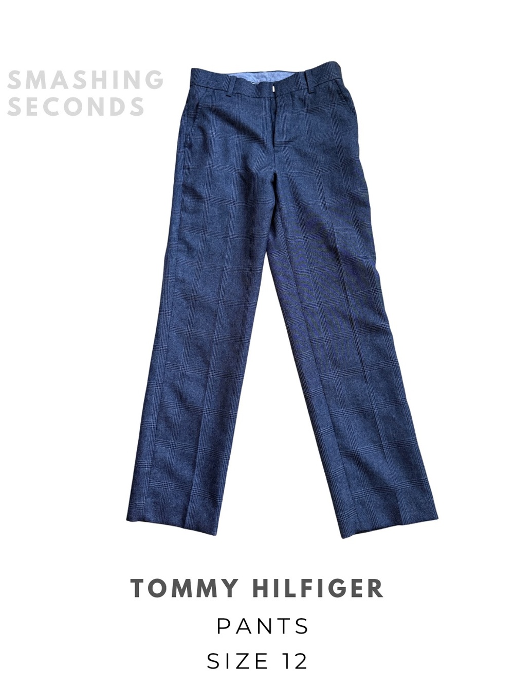 ‌‌‌‌Boys Tommy Hilfiger Light Blue Plaid Dress Pants Slacks Trouser Size 12